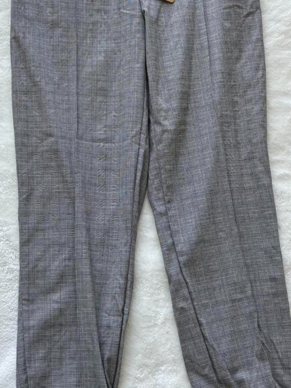 Mason & Belle Gray Checkered Stretch Trousers Size 4